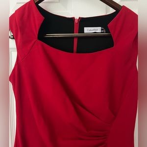 Calvin Klein red dress knee length